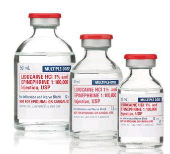 Lidocaine HCl / Epinephrine 1% - 1:100,000 Infiltration and Nerve Block Injection Multiple Dose Vial 50 mL Generic Equivalent to Xylocaine® (25/BX 4BX/CS) by Pfizer USPG Hospira Worldwide, Inc.  ID 00409-3178-03